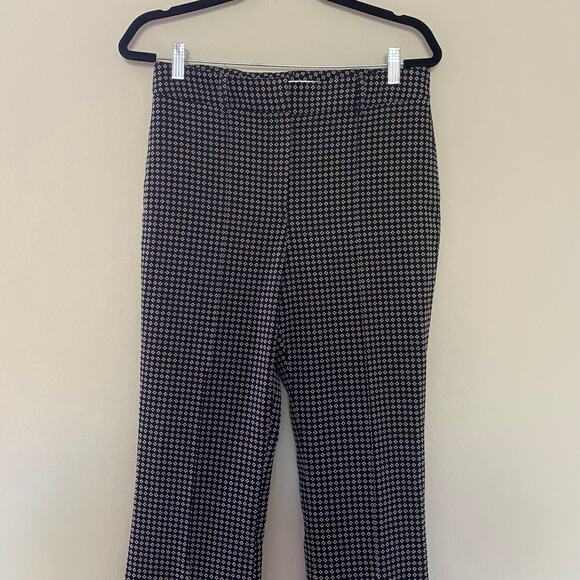 Veronica Beard Hibiscus Flare Pants in Black/Multi Pattern Size 8 - Picture 2 of 9